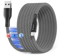 Magtame Magnetic Coil câble Lightning pour i -Phone, 1.5M câble certifié MFI charge rapide, sans enchevêtrement câble de transfert de données tressé, avec i -Phone 14 13 12 11 pro Max xr XS x 8 plus