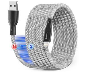 Magtame Magnetic Coil Lightning Cable 1.5M certifié MFI câble i -Phone charge rapide câble de transmission de données rétractable tressé avec i -Phone 14 13 12 11 pro Max xr XS x 8 plus se