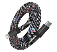 Magtame Magnétique Câble USB C vers Light-ning 1M, Plat Cable i-Phone USB C Certifié MFi en Nylon Tressé, Câble de Chargement Rapide 30W Enroulé pour i-Phone 14 Pro Max 13 12 11 XR XS X 8 7 SE
