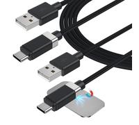 Magtame StayCable - Lot de 2 câbles magnétiques USB A vers USB C - 1 m - 3 A 27 W - Charge rapide de type C - Anti-chute - En nylon tressé - Pour lit, bureau, voiture