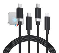 Magtame StayCable - Lot de 2 câbles magnétiques USB C vers USB C - 1,5 m - 3 A 60 W - Charge rapide de typeC - Anti-chute - En nylon tressé - Pour lit, bureau, voiture