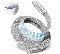 Magtame USB C vers USB C Câble Magnétique 240W Plat Nylon Tressé 1M 5A Charge Rapide pour Phone 15/15 Pro/17 Pro Max, Samsung, MacBook Design Original Breveté