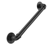 Magtctyae 1M/3.3FT Main Courante Rampe Escalier Intérieur Extérieur Tuyau en Acier Galvanisé Industriel Antidérapant Support Mural Poignée Rambarde de Sécurité,Noir