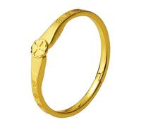 MAGTOBO Bracelet jonc en cuivre avec trèfle porte-bonheur pour femme - Plaqué or 18 carats avec fermoir sécurisé, double comme crochet de sac à main, boîte cadeau pour amie et amoureuse, cadeau de