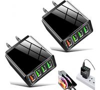 Magvolt Pro Phone Charger - 4-Port Wall Charger with Advanced Surge Protection, Intelligent Temperature Control & Multi Protection System for iPhone for Samsung (2Pcs-A)