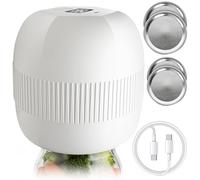 MAGVORTEX Mason Jar Kit de scellage sous vide pour couvercles à ouverture large et régulière - Scellant de bocal Mason à DEL en un clic, kit d'étanchéité avec couvercles, scellant portable, scellant