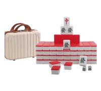 Mah Jong Lot de 144 pions, réunion de fête manuelle avec boîte - Chinois pour le plaisir du jeu social