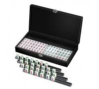 MAH Jongg - Petit - Avec 4 Montures pour Jetons de Jeu - Sans Arabe Énumérés