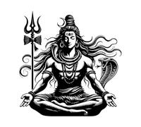 mahakal seigneur shiva art mahashivratri spécial har har mahadev dieu hindou silhouette tatouage Stickers lettrage 42x43.5cm Décoration de carrosserie Noir