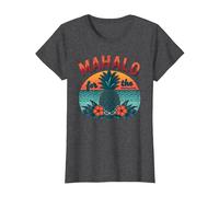 Mahalo for The Memories Tropical Ananas Sunset, Hawaïens T-Shirt, Femme, Chiné Foncé, 3XL