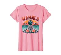 Mahalo for The Memories Tropical Ananas Sunset, Hawaïens T-Shirt, Femme, Rose, L