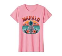 Mahalo for The Memories Tropical Ananas Sunset, Hawaïens T-Shirt, Femme, Rose, XS