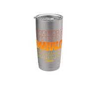 Mahalo Hawaii in Stacked Sunset Colors Text Gobelet isotherme en acier inoxydable double paroi