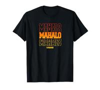 Mahalo Hawaii in Stacked Sunset Colors Text T-Shirt