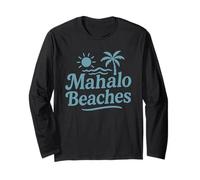 Mahalo Plages Funny Hawaiian Palm Tree Surf Soleil Vacances Manche Longue