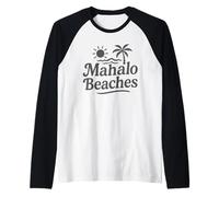 Mahalo Plages Funny Hawaiian Palm Tree Surf Soleil Vacances Manche Raglan