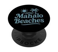 Mahalo Plages Funny Hawaiian Palm Tree Surf Soleil Vacances PopSockets PopGrip Adhésif