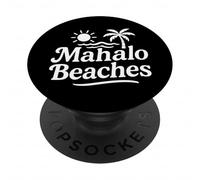 Mahalo Plages Funny Hawaiian Palm Tree Surf Soleil Vacances PopSockets PopGrip Adhésif