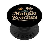Mahalo Plages Funny Hawaiian Palm Tree Surf Soleil Vacances PopSockets PopGrip Adhésif