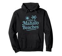 Mahalo Plages Funny Hawaiian Palm Tree Surf Soleil Vacances Sweat à Capuche