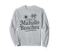 Mahalo Plages Funny Hawaiian Palm Tree Surf Soleil Vacances Sweatshirt