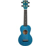 Mahalo Slimline Series Ukulélé soprano avec sac de transport Bleu transparent