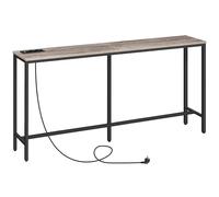 MAHANCRIS Table Console avec Station de Charge, Console Meuble Mince de 180 cm, Table d'Entrée Industrielle avec Ports USB, Bout de Canapé de Canapé pour Entrée, Couloir, Gris ACTHG18UE01