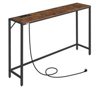 MAHANCRIS Table Console, Bout de Canapé avec Design étroit, Table d’Entrée, Cadre métallique, Utilisée Derrière canapé, Style Minimaliste, pour Salon, entrée, Hall Marron ACTHR112UE01