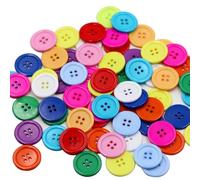 Mahaohao Lot de 50 gros boutons ronds en résine plastique de couleurs mélangées, 4 trous, 30 mm, pour loisirs créatifs et couture (couleur mélangée)