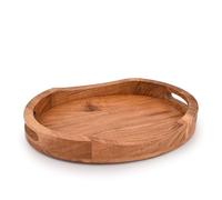 Mahasu Grand Plateau Ovale en Bois d'acacia avec poignée pour Salon, Maison, Table à Manger (35,6 x 27,9 x 5,1 cm)