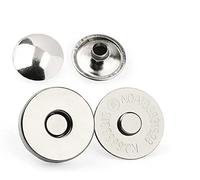 MAHAVIMOKSA Lot de 100 boutons pression magnétiques à double rivets de 14 mm pour loisirs créatifs, couture, sac, sac à main, cuir, vêtements, scrapbooking (argent)