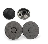 MAHAVIMOKSA Lot de 20 boutons pression magnétiques à double rivets de 18 mm d'épaisseur pour loisirs créatifs, couture, sac, sac à main, cuir, vêtements, scrapbooking (gris métallique)