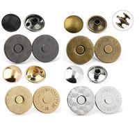MAHAVIMOKSA Lot de 40 boutons magnétiques fins de 18 mm à double rivets pour loisirs créatifs, couture, sacs, sacs à main, vêtements en cuir, scrapbooking (4 couleurs mélangées)