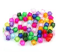 MAHAVIMOKSA Lot de 500 perles cubiques à facettes en acrylique avec perles rondes à l'intérieur pour la fabrication de bijoux
