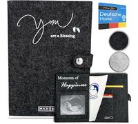 MAHEWA® Étui de protection de qualité supérieure en feutre pour carnet de maternité allemand - Fabriqué à la main, Anthracite Blessing, 1 Stück (1er Pack), Moderne