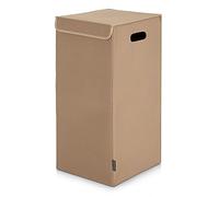 MAHEWA® Panier à linge avec couvercle en feutre - Grand panier à linge en feutre de 80 litres - Panier à linge pliable - Panier à linge avec couvercle (beige)