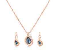 Mahi NL1103800ZMBlue Pendentif en forme de goutte d'eau majestueuse plaqué or rose avec cristal pour femme Bleu Montana