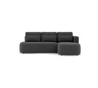 Mahina - canapé d'angle droit 4 places convertible avec coffre en tissu texturé - Gris Anthracite Gris Anthracite G