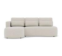 Mahina - canapé d'angle gauche 4 places convertible avec coffre en tissu texturé - Beige Beige G