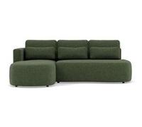 Lisa Design - Mahina - canapé d'angle Gauche 4 Places Convertible avec Coffre en Tissu texturé, Vert