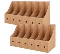 MAHIONG Lot de 12 boîtes de rangement en carton kraft pour magazines, classement de documents pratique pour l'école, le bureau, la maison