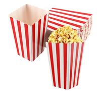 MAHIONG Lot de 120 petites boîtes à popcorn en papier à rayures rouges et blanches, boîtes à popcorn classiques pour fête, soirée cinéma, anniversaire