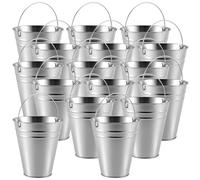 MAHIONG Lot de 16 seaux en métal galvanisé avec poignées, petit pot de fleurs pour cadeaux de fête, décoration, 11,4 x 13,2 cm