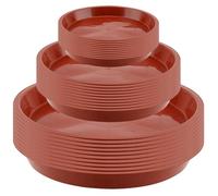 MAHIONG Lot de 30 soucoupes rondes en plastique rouge pour plantes d'intérieur et d'extérieur 12 cm, 18 cm, 24 cm