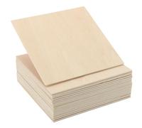 MAHIONG Lot de 60 feuilles de bois de tilleul 100 x 100 x 2 mm, 10,2 cm, fines feuilles vierges en bois de balsa, découpes en bois pour travaux manuels, gravure, découpe au laser