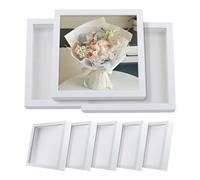 MAHIONG Lot de 8 cadres photo 3D profonds en bois pour loisirs créatifs, présentation de fleurs séchées, photos souvenirs (22 x 22 cm)