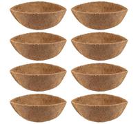 MAHIONG Lot de 8 doublures de panier à suspendre de 30,5 x 15 cm, marron en coco naturel pour suspendre des fleurs, des légumes