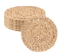 MAHIONG Lot de 8 Sets de Table Ronds tissés en Jacinthe d'eau Naturelle résistante à la Chaleur 30 cm