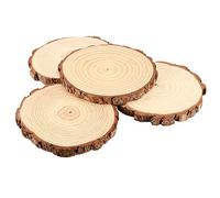 MAHIONG Lot de 8 tranches de bois naturel de 18 à 20 cm, grands disques de bois brut pour travaux manuels, décoration, mariage, Noël, projets de bricolage