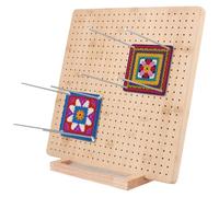 MAHIONG Planche de blocage au crochet de 33 cm, planche de blocage carrée en bois avec 15 épingles en acier inoxydable pour projets de tricot et de crochet